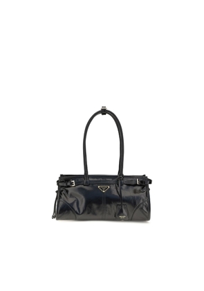 Prada Black Calf Leather Bos Taurus Handbag
