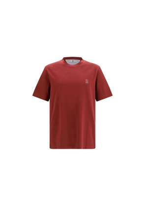 Brunello Cucinelli Bordeaux Cotton T-Shirt - L