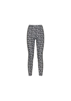 Versace Black Elastane Leggings - 36