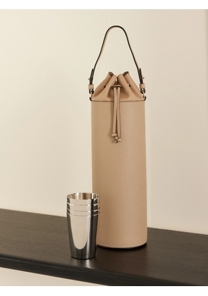 Smythson - Grained Textured-leather Wine Tote - Gray - One size