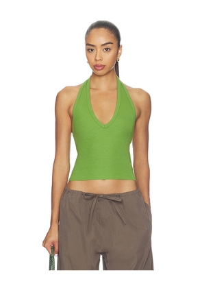 Eterne Cropped Halter Top in Green. Size XS. Also in S, M, L, XL.