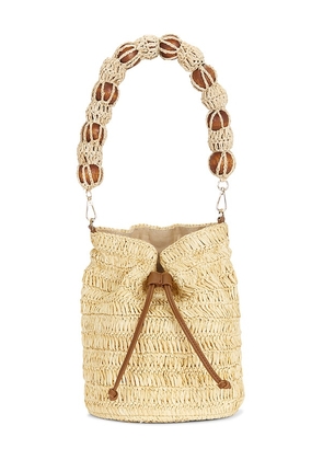 BTB Los Angeles Tessa Bucket Bag in Tan.