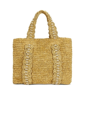 BTB Los Angeles Pearl Chapeau Tote Bag in Tan.
