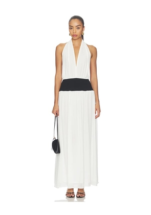 ALL THE WAYS Lauren Halter Maxi Dress in Ivory. Size XXS. Also in XS, S, M, L, XL.