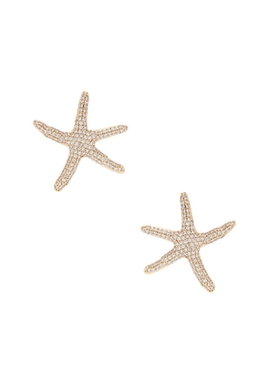 Ettika Pav? Starfish Earrings in Metallic Gold.