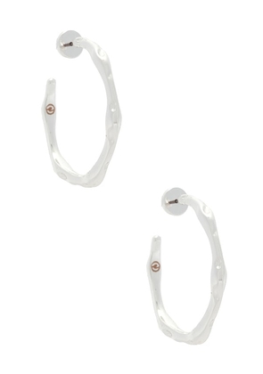 Ettika Classical Wave Hoops in Metallic Silver.