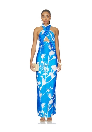 Especia Kim Neel Long Dress in Blue. Size XS. Also in M, L, XL.