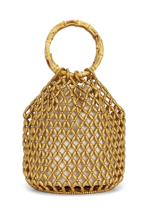 BTB Los Angeles Rumi Bamboo Bag in Metallic Gold.