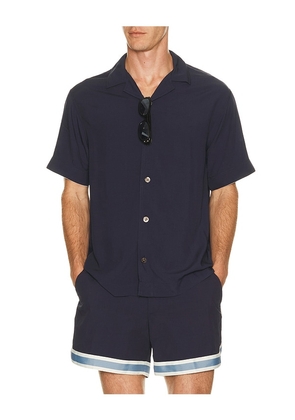 CHE Valbonne Button Down Shirt in Blue. Size S. Also in M, L, XL/1X.