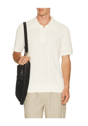 CHE Santino Textured Polo in Cream. Size S. Also in M, L, XL/1X.