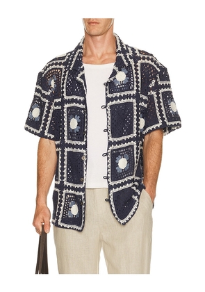 CHE Tejer Crochet Shirt in Black. Size S. Also in M, L, XL/1X.