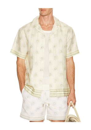 CHE Telha Printed Shirt in Cream. Size S. Also in M, L, XL/1X.