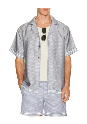 CHE Lucena Printed Shirt in Blue. Size S. Also in M, L, XL/1X.