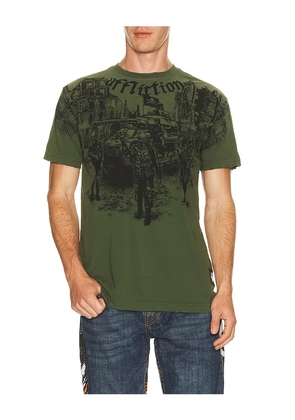 Affliction Ghost Army Short Sleeve Tee in Green. Size S. Also in M, L, XL/1X.