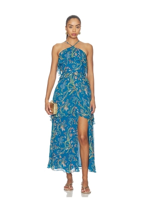 Cleobella Aphrodite Ankle Dress in Blue. Size S. Also in XS, M, L, XL.