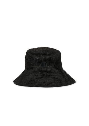 ANINE BING Cabana Bucket Hat in Black.