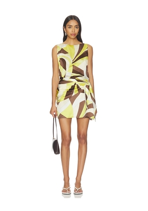 FAITHFULL Souline Mini Dress in Mustard,Brown. Size S. Also in XS, M.