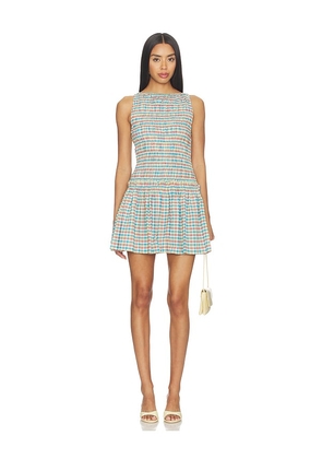 FAITHFULL Gala Mini Dress in Blue. Size S. Also in XS, M, L, XL.