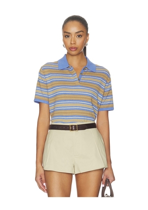 Guest In Residence Short Sleeve Stripe Rugby Tee in Blue. Size XS. Also in S, M, L.