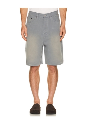 FRAME Canvas Baggy Shorts in Blue. Size 31. Also in 32, 33, 34, 36.