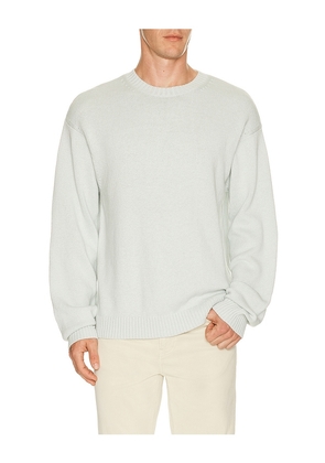 FRAME Cotton Silk Crewneck Sweater in Blue. Size S. Also in M, L, XL/1X.