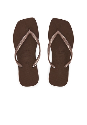 Havaianas Slim Square Sandal in Chocolate. Size 37/38. Also in .