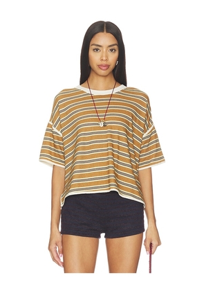 Free People Clean Rugby Tee in Mustard. Size XS. Also in S, M, L, XL.