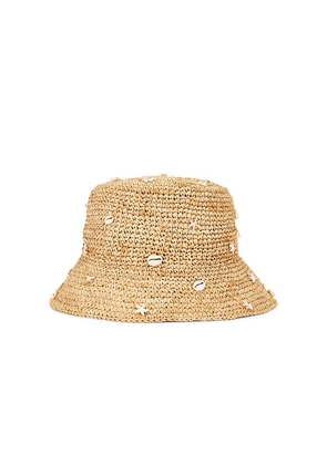 Nikki Beach Shelley Bucket Hat in Beige.