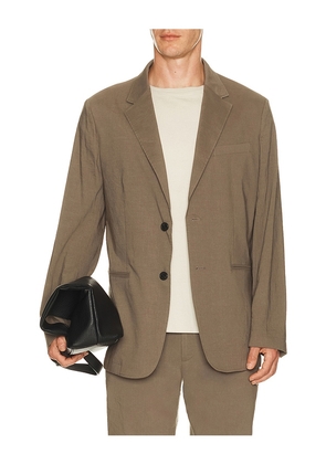 Theory Standard Blazer in Good Linen in Brown. Size 38. Also in 40, 42, 44, 46, 48.