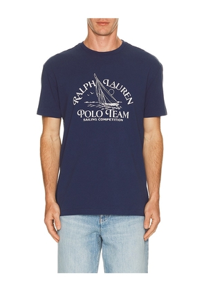 Polo Ralph Lauren Sailing Polo Team Print T-Shirt in Blue. Size S. Also in M, L, XL/1X, XXL/2X.