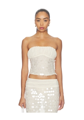 superdown Quintessa Strapless Top in Cream. Size XXS. Also in XS, S, M, L, XL.