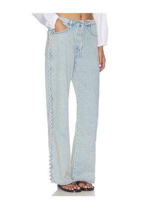 Rag & Bone Featherweight Phoebe Drawstring Jeans in Blue. Size XS. Also in S, M, L.