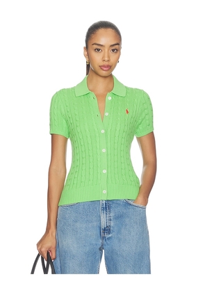 Polo Ralph Lauren Cotton Short Sleeve Cardigan in Green. Size XXS. Also in XS, S, M, L, XL.