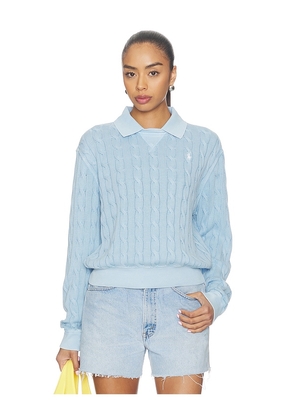 Polo Ralph Lauren Cotton Long Sleeve Polo in Blue. Size XXS. Also in XS, S, M, L, XL.