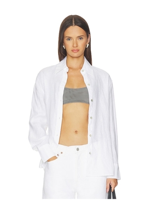 Vince Relaxed Long Sleeve Button Down in White. Size XXS. Also in XS, S, M, L, XL.