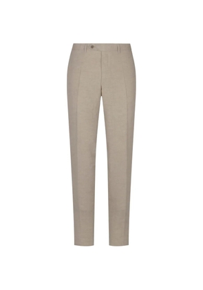 Canali pressed-crease linen trousers - Neutrals