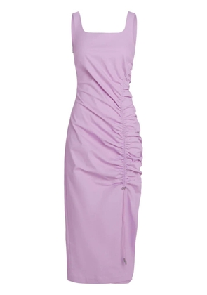 Karl Lagerfeld gathered-detail midi dress - Purple