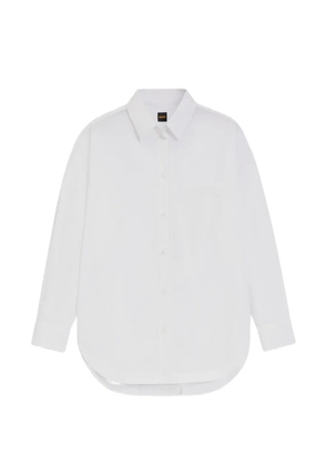 BOSS logo-embroidered oversized shirt - White