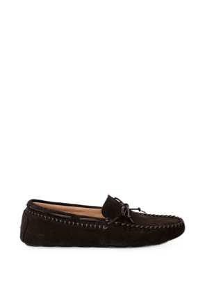 BOSS bow-detail whipstitch-trim loafers - Brown