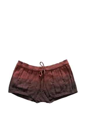 Leslie Amon distressed ombré-effect mini shorts - Brown