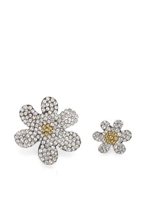 Marni crystal-embellished asymmetric pins - Silver