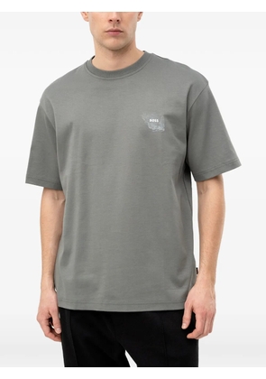 BOSS graphic-print logo-print T-shirt - Grey