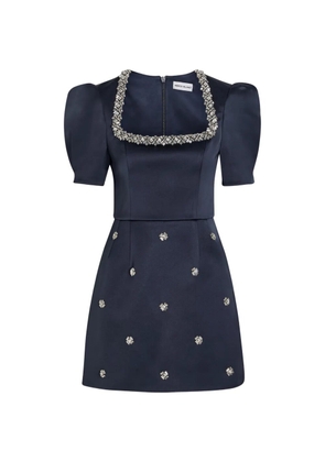 Rebecca Vallance Ayla crystal-embellished puff-sleeve mini dress - Blue