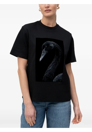 BOSS swan-print T-shirt - Black