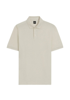 BOSS textured short-sleeve polo shirt - Neutrals