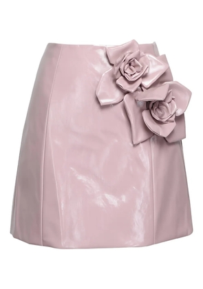 Aknvas Liva flower-appliqué mini skirt - Pink