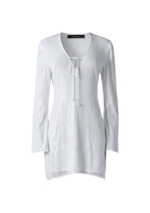 Toccin Raine Flared sequin-embellished flared-sleeve dress - White