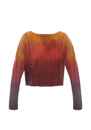 Leslie Amon distressed ombré sweater - Orange
