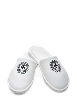 Chrome Hearts Hotel embroidered slippers - White