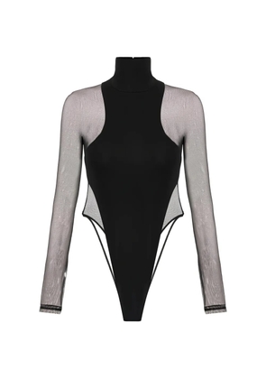 Elisabetta Franchi turtle-neck tulle bodysuit - Black